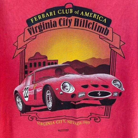 Vintage 1989 Ferrari Club of America Virginia City Tee Shirt Size XXl - Picture 2 of 16